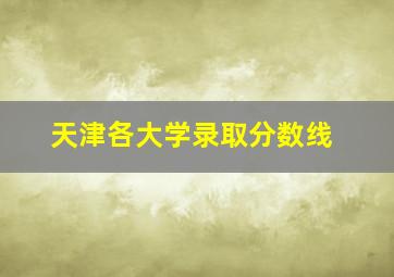 天津各大学录取分数线