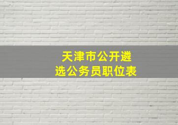 天津市公开遴选公务员职位表