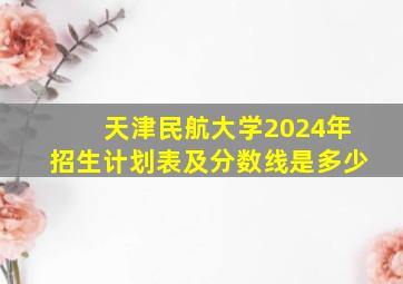 天津民航大学2024年招生计划表及分数线是多少