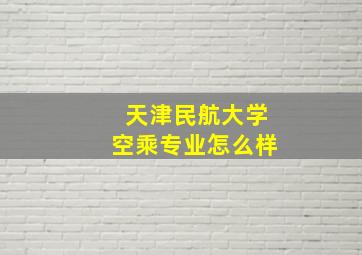 天津民航大学空乘专业怎么样