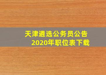 天津遴选公务员公告2020年职位表下载