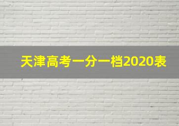 天津高考一分一档2020表