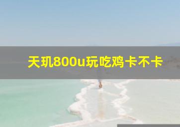 天玑800u玩吃鸡卡不卡