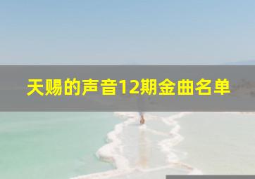 天赐的声音12期金曲名单