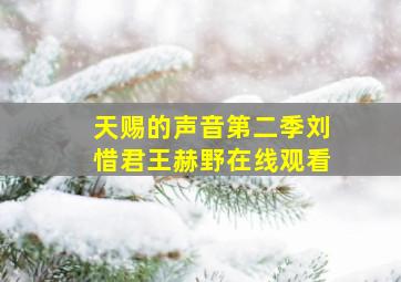 天赐的声音第二季刘惜君王赫野在线观看