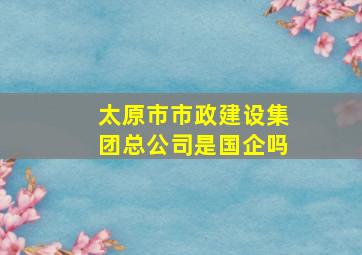 太原市市政建设集团总公司是国企吗