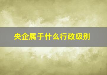 央企属于什么行政级别