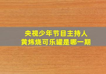 央视少年节目主持人黄炜烧可乐罐是哪一期