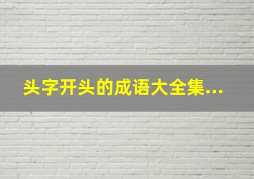 头字开头的成语大全集...