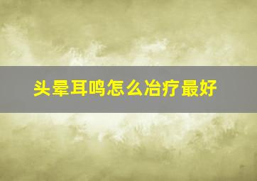 头晕耳鸣怎么冶疗最好