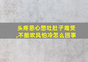 头疼恶心想吐肚子难受,不能吹风怕冷怎么回事