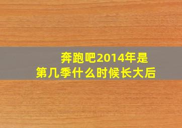 奔跑吧2014年是第几季什么时候长大后