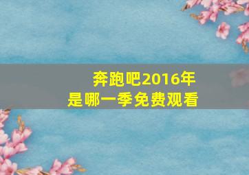 奔跑吧2016年是哪一季免费观看