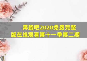 奔跑吧2020免费完整版在线观看第十一季第二期