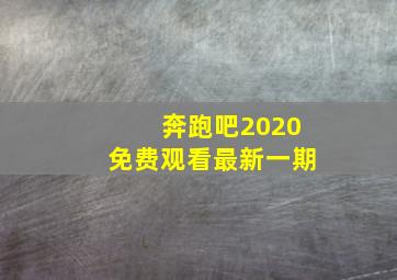 奔跑吧2020免费观看最新一期