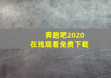 奔跑吧2020在线观看免费下载