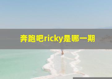 奔跑吧ricky是哪一期