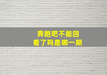 奔跑吧不能回看了吗是哪一期