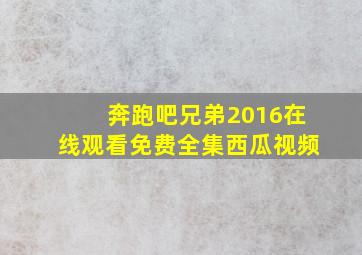 奔跑吧兄弟2016在线观看免费全集西瓜视频