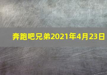 奔跑吧兄弟2021年4月23日