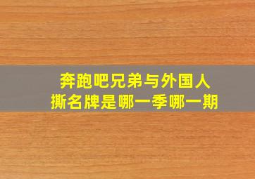 奔跑吧兄弟与外国人撕名牌是哪一季哪一期