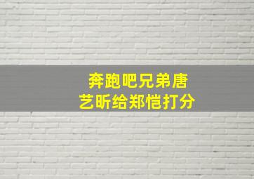 奔跑吧兄弟唐艺昕给郑恺打分