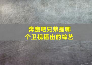 奔跑吧兄弟是哪个卫视播出的综艺