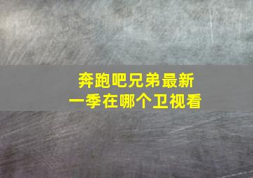 奔跑吧兄弟最新一季在哪个卫视看