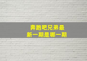 奔跑吧兄弟最新一期是哪一期