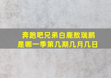 奔跑吧兄弟白鹿敖瑞鹏是哪一季第几期几月几日