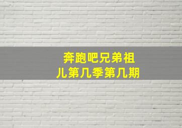 奔跑吧兄弟祖儿第几季第几期