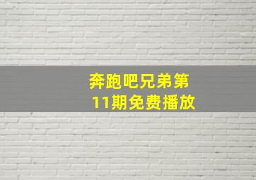 奔跑吧兄弟第11期免费播放