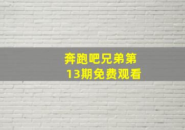 奔跑吧兄弟第13期免费观看