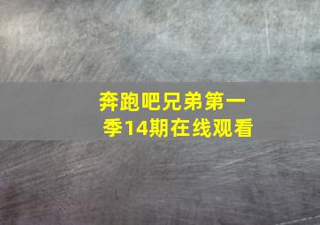 奔跑吧兄弟第一季14期在线观看