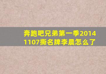 奔跑吧兄弟第一季20141107撕名牌李晨怎么了