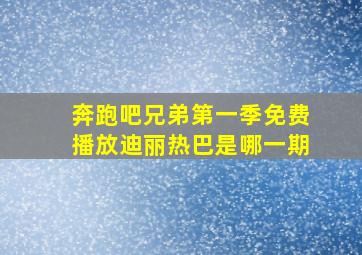 奔跑吧兄弟第一季免费播放迪丽热巴是哪一期