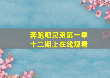 奔跑吧兄弟第一季十二期上在线观看