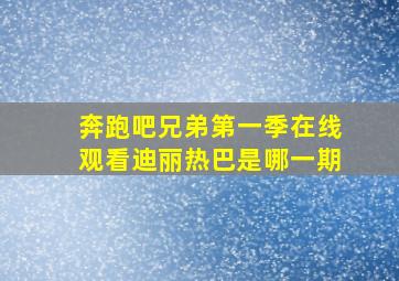 奔跑吧兄弟第一季在线观看迪丽热巴是哪一期