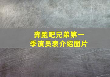 奔跑吧兄弟第一季演员表介绍图片