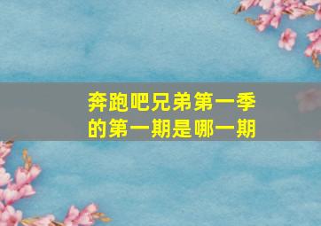 奔跑吧兄弟第一季的第一期是哪一期