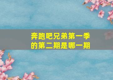 奔跑吧兄弟第一季的第二期是哪一期