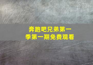 奔跑吧兄弟第一季第一期免费观看