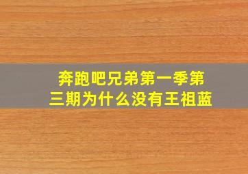 奔跑吧兄弟第一季第三期为什么没有王祖蓝