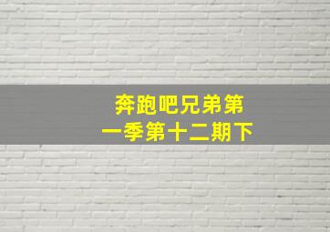 奔跑吧兄弟第一季第十二期下