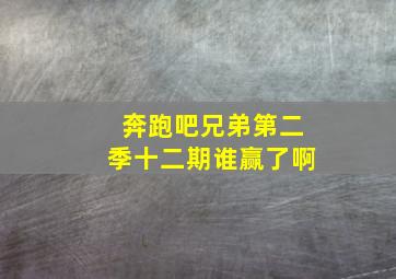 奔跑吧兄弟第二季十二期谁赢了啊