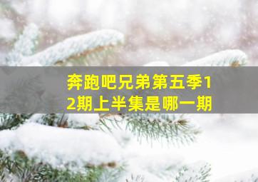 奔跑吧兄弟第五季12期上半集是哪一期