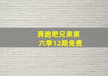 奔跑吧兄弟第六季12期免费