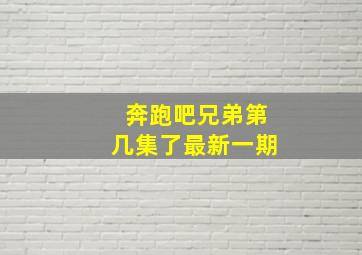 奔跑吧兄弟第几集了最新一期