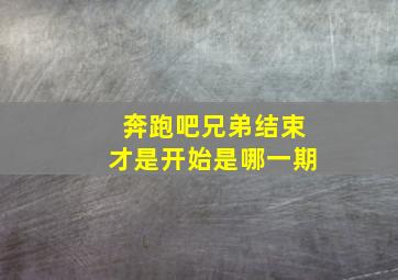 奔跑吧兄弟结束才是开始是哪一期