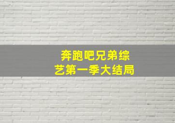 奔跑吧兄弟综艺第一季大结局